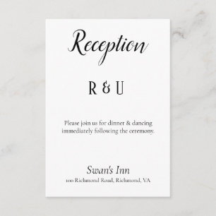 Pretty Black and White Reception Enclosure Card