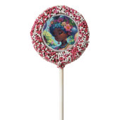 Pretty Black Anime Girl with Birthday Chocolate Covered Oreo Pop (Zoomed)