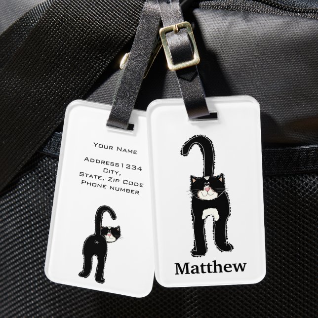 Pretty Black Cat Personalized Luggage Tag (Creator Uploaded)