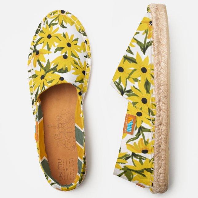 Pretty Black Eyed Susan Flowers Espadrilles (Side)