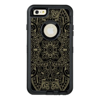 Pretty Black & Gold Mehndi Otterbox Defender Iphone Case by Rage_Case at Zazzle