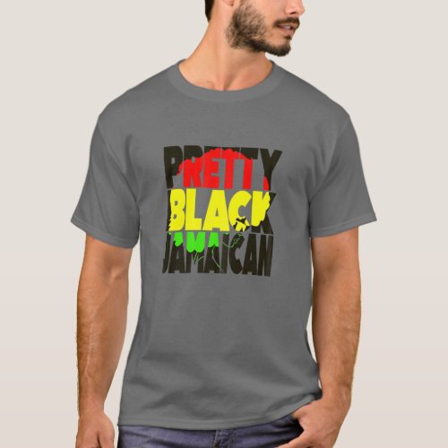 Pretty Black Jamaica Afro Jamaican Women Jamaica T_Shirt