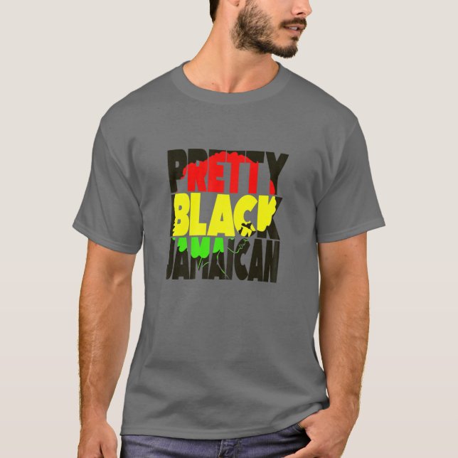 Pretty Black Jamaica Afro Jamaican Women Jamaica T-Shirt (Front)