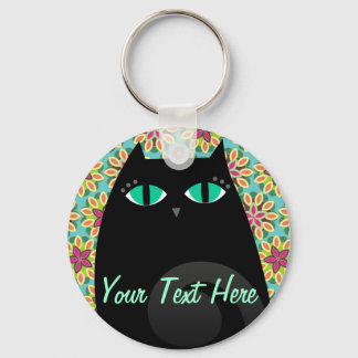 Pretty Black Kitty Keychain