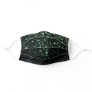 Pretty Black Universe with Cute Teal Glitter Stars Adult Cloth Face Mask