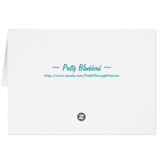 Pretty blackbird crow Card (Back Horizontal)