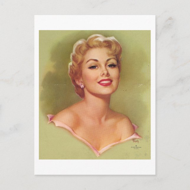 Pretty Blond Woman Postcard (Front)