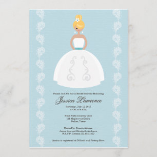 Pretty Blonde Bride Bridal Shower Invitations