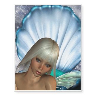 Pretty Blonde Mermaid Temporary Tattoos