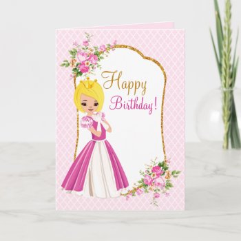 Pretty Blonde Princess Birthday Greeting Card by SpecialOccasionCards at Zazzle