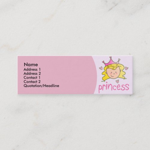 Pretty Blonde Princess Skinny Profile Cards Business Cards