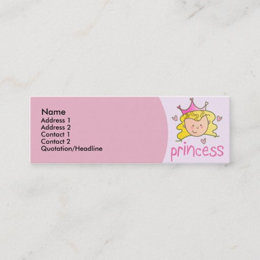 Customizable Pretty Blonde Princess Skinny Profile Cards Business Cards