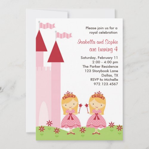 Pretty Blonde Princesses Invitation