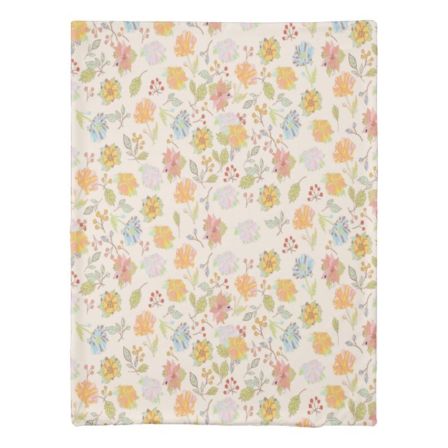 Pretty Bloomies Twin Duvet Cover (Back)