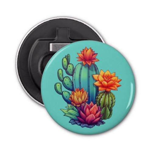 Pretty Blooming Cactus Bottle Opener