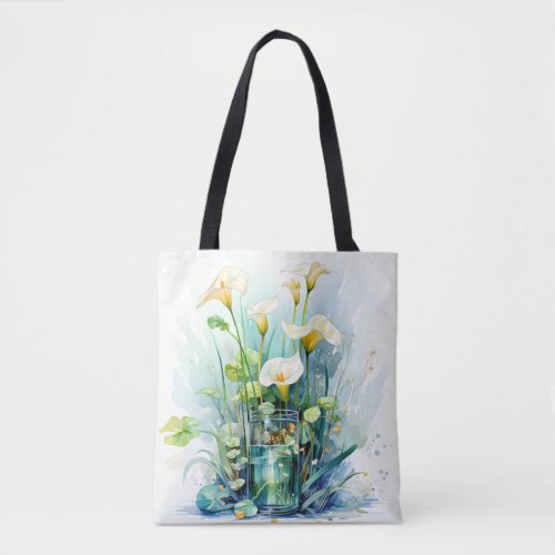 Pretty Blooming Calla Lilies Tote Bag