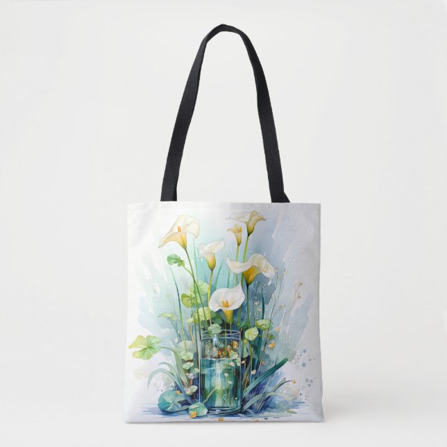 Pretty Blooming Calla Lilies Tote Bag (Front)