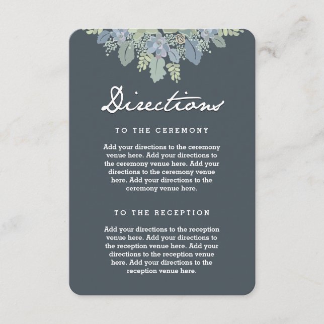 Pretty Blooms Vintage Gardens Wedding Directions Enclosure Card (Front)