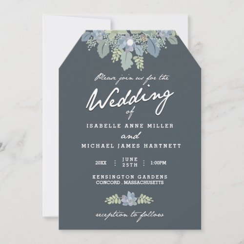 Pretty Blooms Vintage Gardens Wedding Invitation