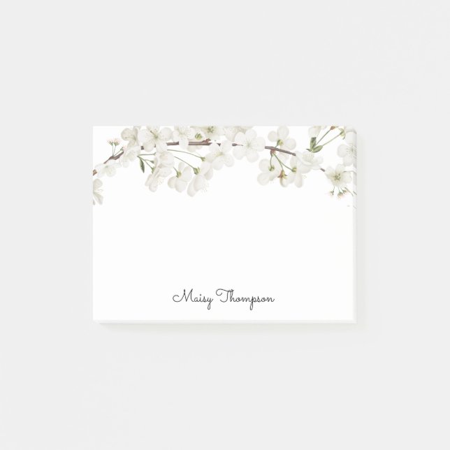 Pretty Blossom Name Post-it Notes (Front)