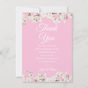 Pretty Blossom Pink Baby Girl Thank You Poem