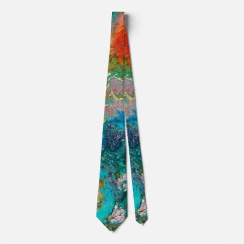 Pretty Blue Abstract Pattern Neck Tie