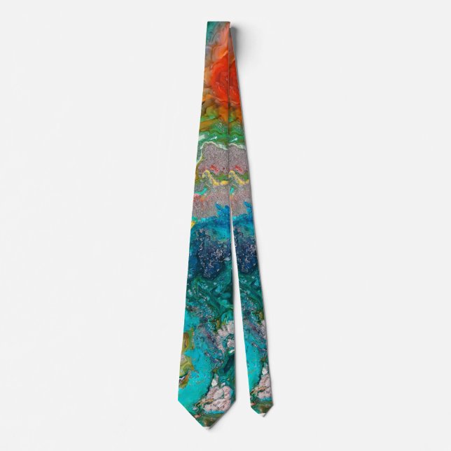 Pretty Blue Abstract Pattern Neck Tie (Front)