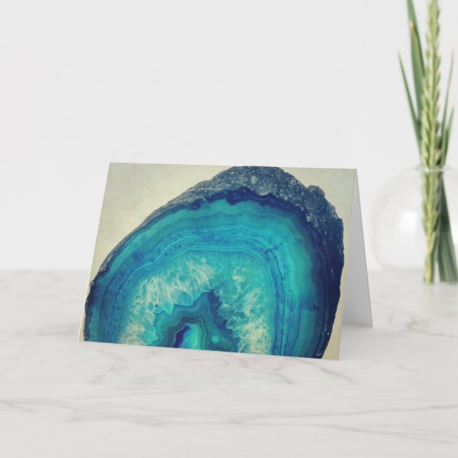 Pretty Blue Agate Geode Mother's Day Card