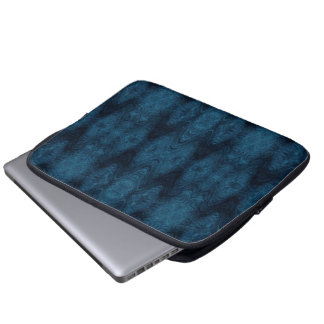 Pretty Blue and Black Abstract Laptop Sleeve