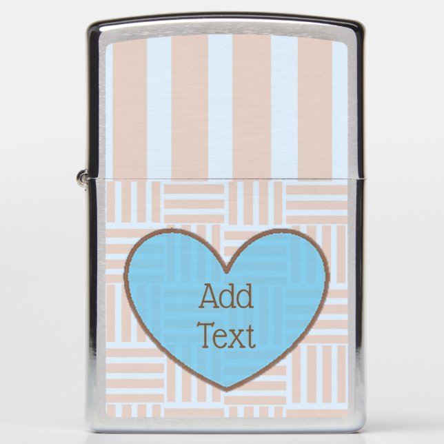 Pretty blue and brown Personalized Zippo Lighter (Front)