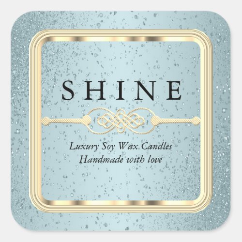 Pretty Blue and Gold Labels Square