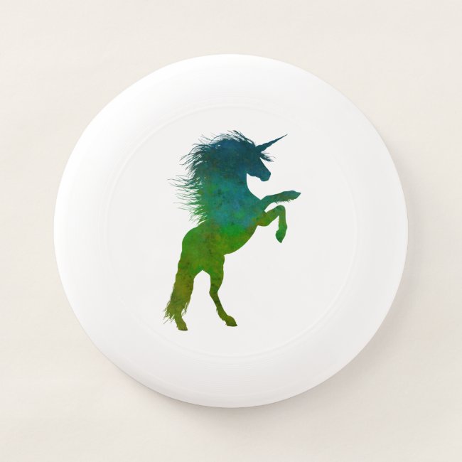 Pretty Blue and Green Unicorn Wham-O Frisbee