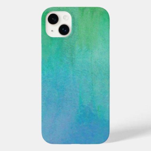 Pretty Blue And Green Watercolor Textured Case_Mate iPhone 14 Plus Case