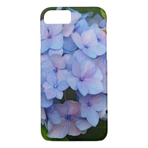 Pretty Blue and Pink Hydrangea Floral Photo iPhone 87 Case
