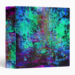 Pretty Blue and Purple Abstract Grunge Abalone 3 Ring Binder