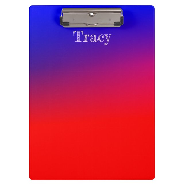 Pretty Blue and Red Ombre Clipboard (Front)