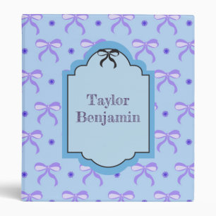 Pretty Blue and Violet Bows Binder