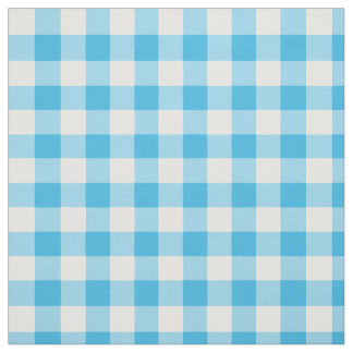 Pretty Blue and White Check Gingham Fabric