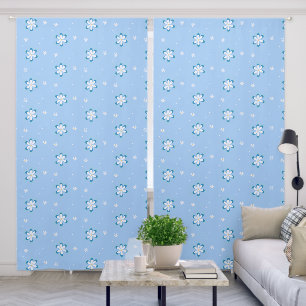 Pretty blue and white daisies Curtain