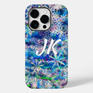 Pretty Blue and White Flowers or Snowflakes   Case-Mate iPhone 14 Pro Case