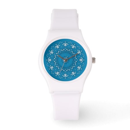 Pretty Blue And White Geometric Watch