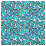 Pretty Blue and White Morpho Butterfly Patterned Fabric