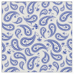 Pretty Blue and White Paisley Pattern Fabric