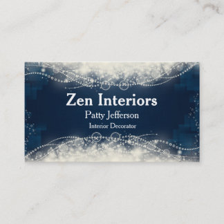 Pretty Blue and White Pearls Business Card
