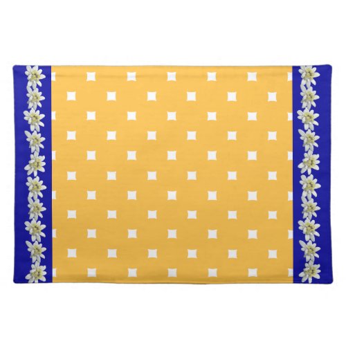 Pretty Blue and Yellow Edelweiss Place Mat