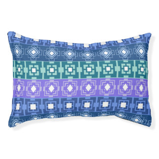 Pretty Blue Aztec Pattern Dog Bed