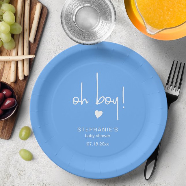 Pretty Blue Baby Boy Shower Paper Plates (Creator Uploaded)