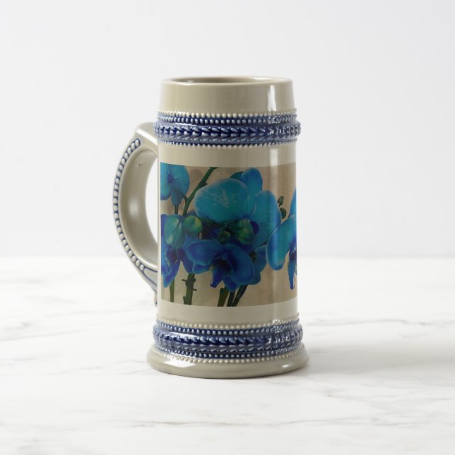 PRETTY BLUE BEER STEIN (Front Left)