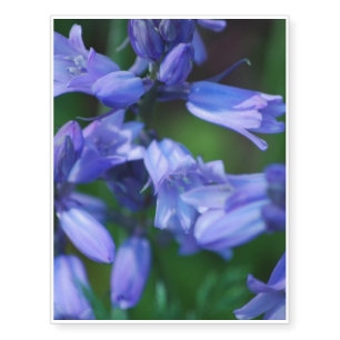 Pretty Blue Bell Flowers Temporary Tattoos