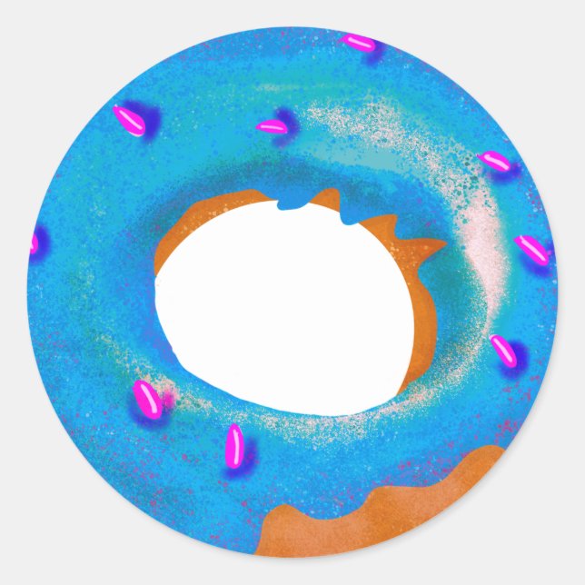 Pretty Blue Berry Donut Wall Sticker (Front)